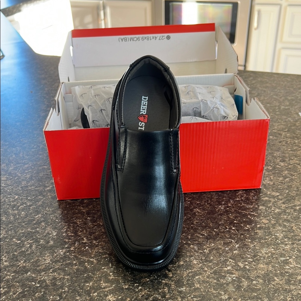 Deer Stags Black Dress Shoes Classic Slip-On